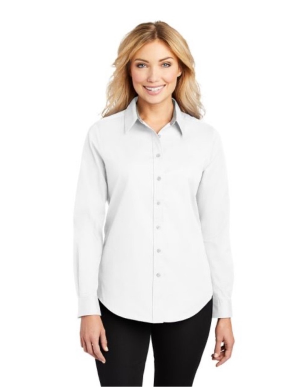 PORT AUTHORITY White Button Down Shirt XS $25 EUC